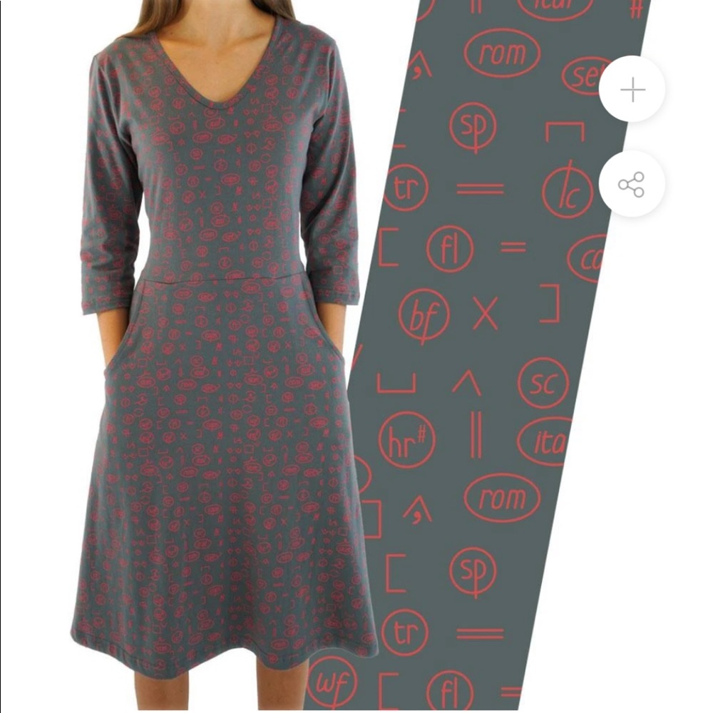 Svaha NWT Proofreading Marks Rosalind Dress Sz 2X